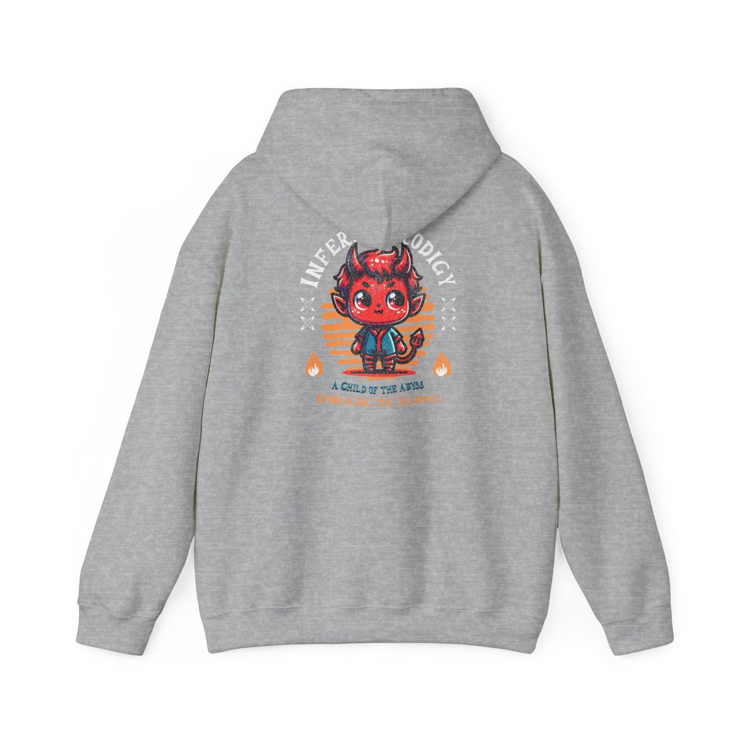 Hooded Sweatshirt with &quot;Inferno Prodigy&quot; Devil Figure Design