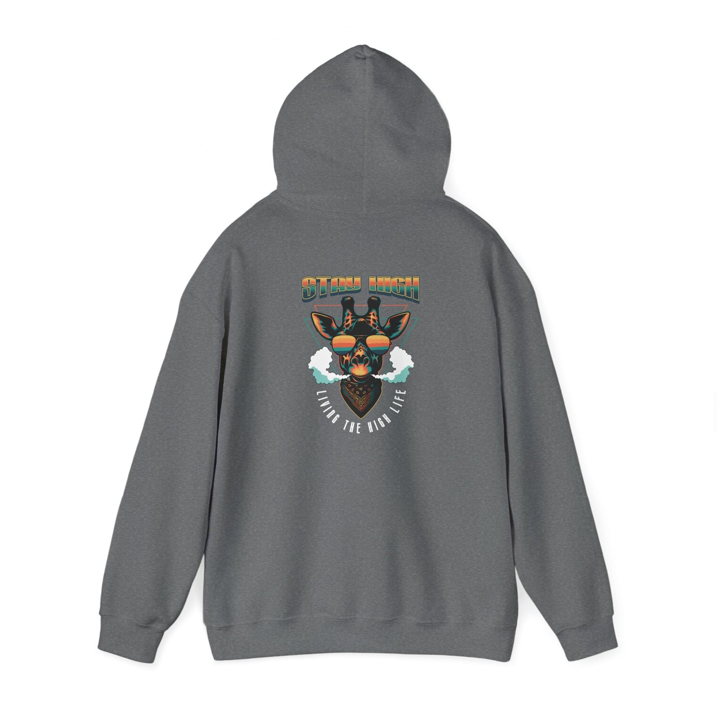 Hooded Sweatshirt - &quot;Stay High&quot; Giraffe Smoking Sunglasses