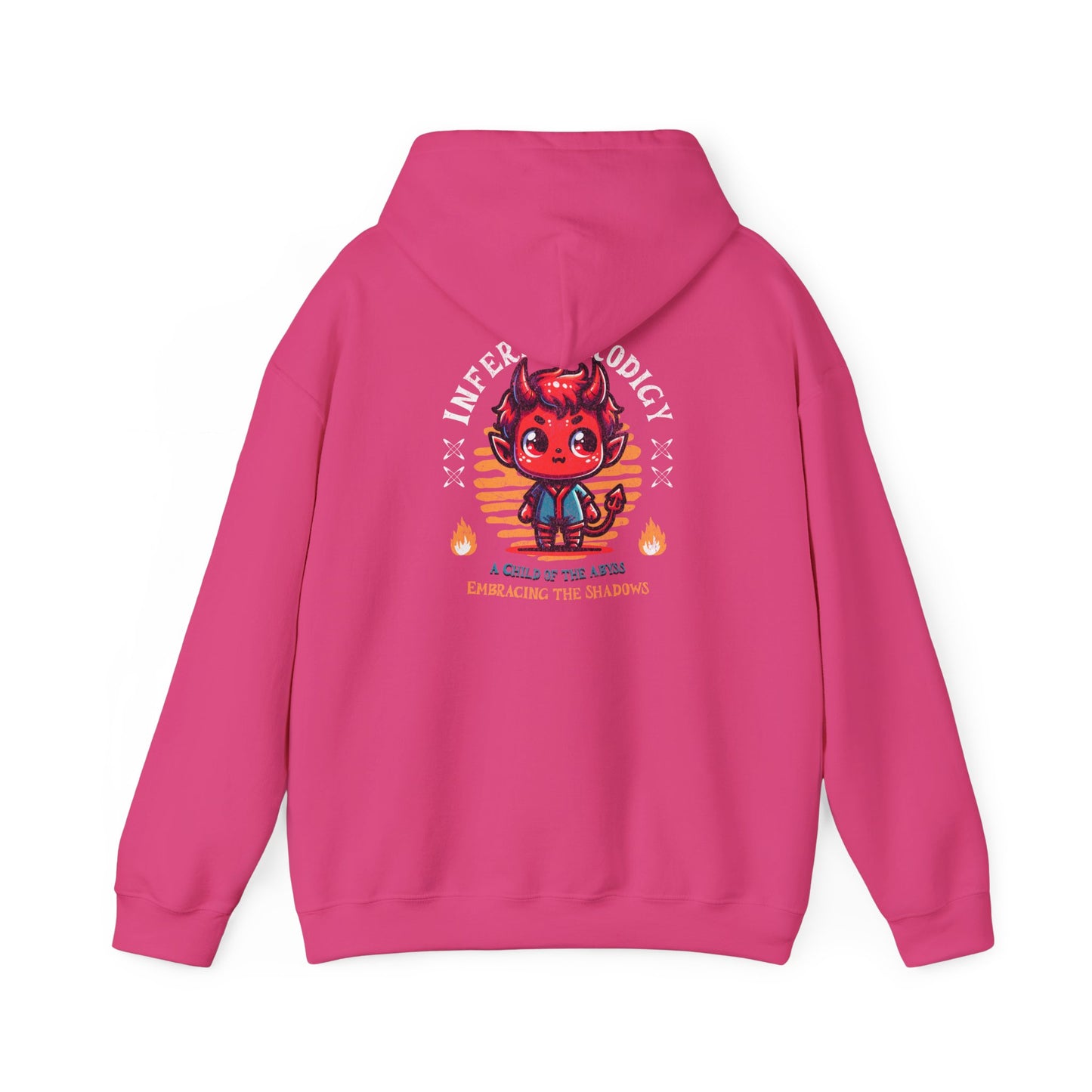 Hooded Sweatshirt with &quot;Inferno Prodigy&quot; Devil Figure Design