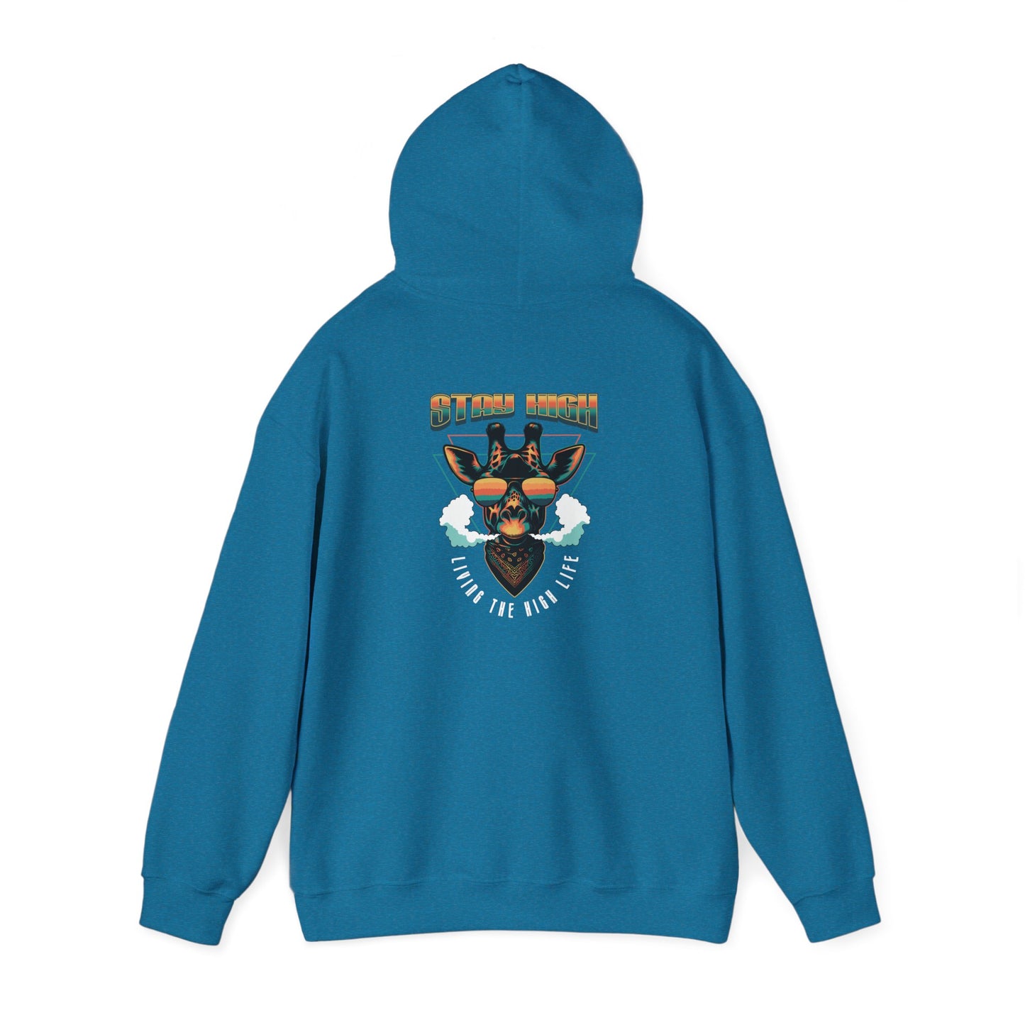 Hooded Sweatshirt - &quot;Stay High&quot; Giraffe Smoking Sunglasses