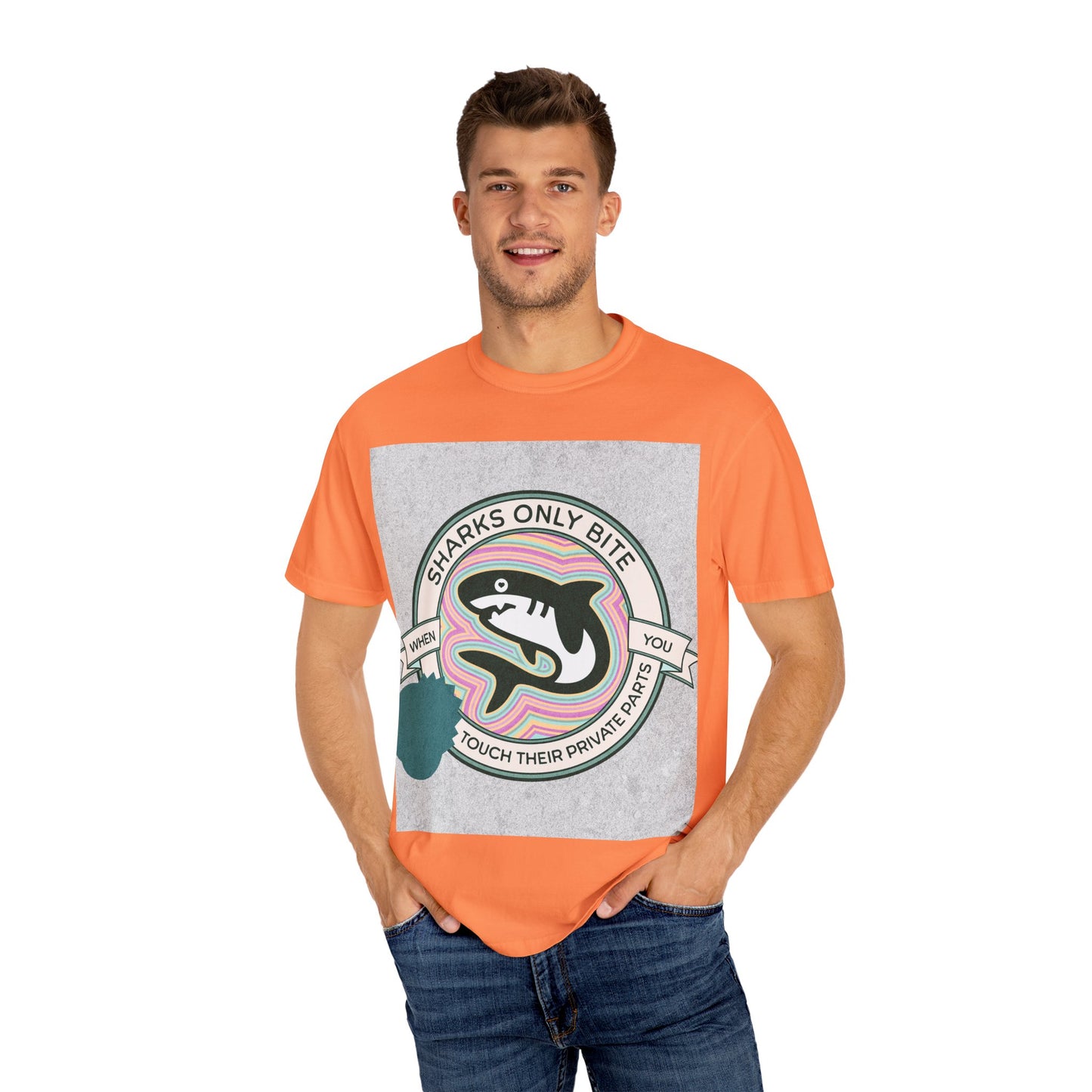 Shark Graphic Tee - Sharks only bite when you touch their private parts