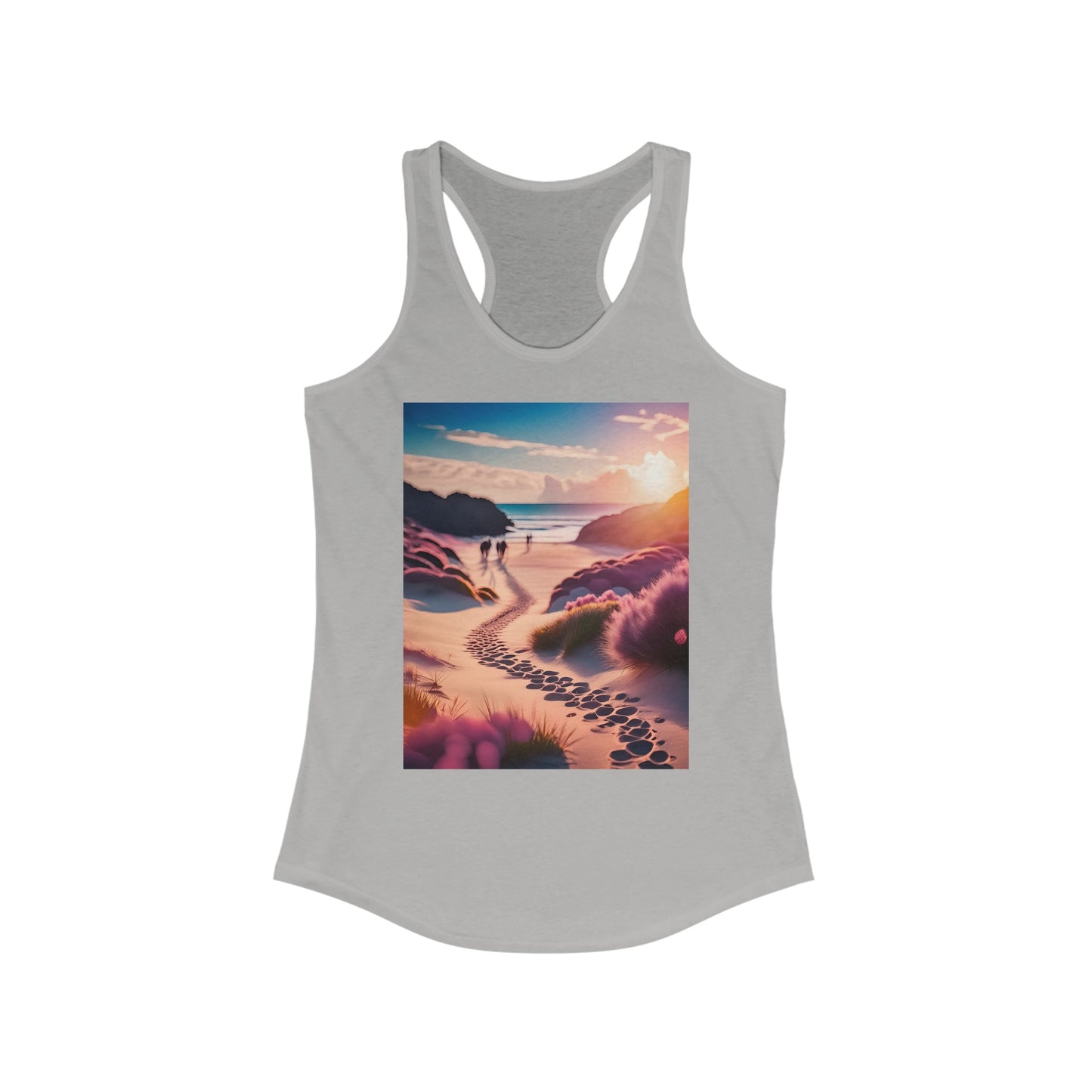 Women's Ideal Racerback Tank "Leave only footsteps"