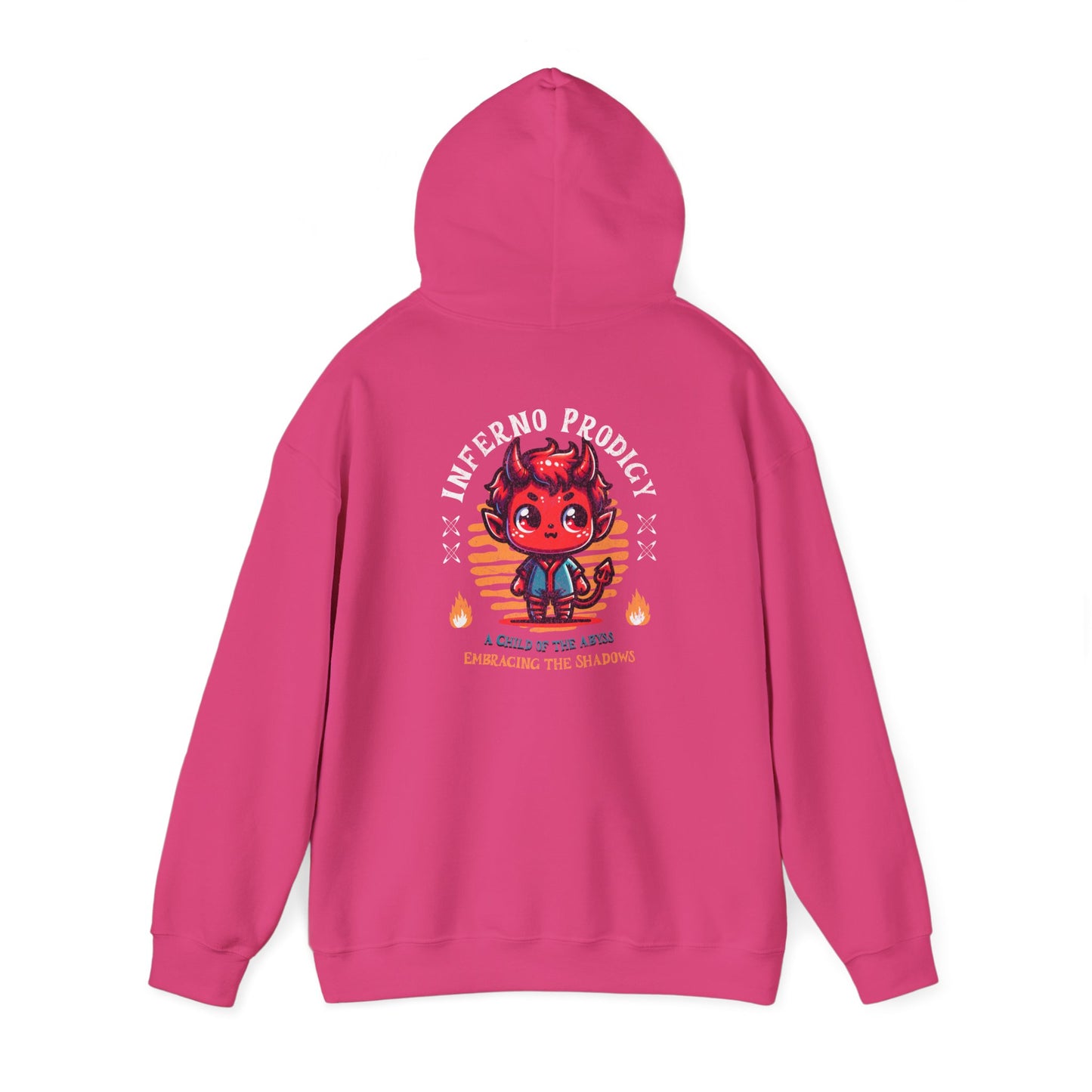 Hooded Sweatshirt with &quot;Inferno Prodigy&quot; Devil Figure Design