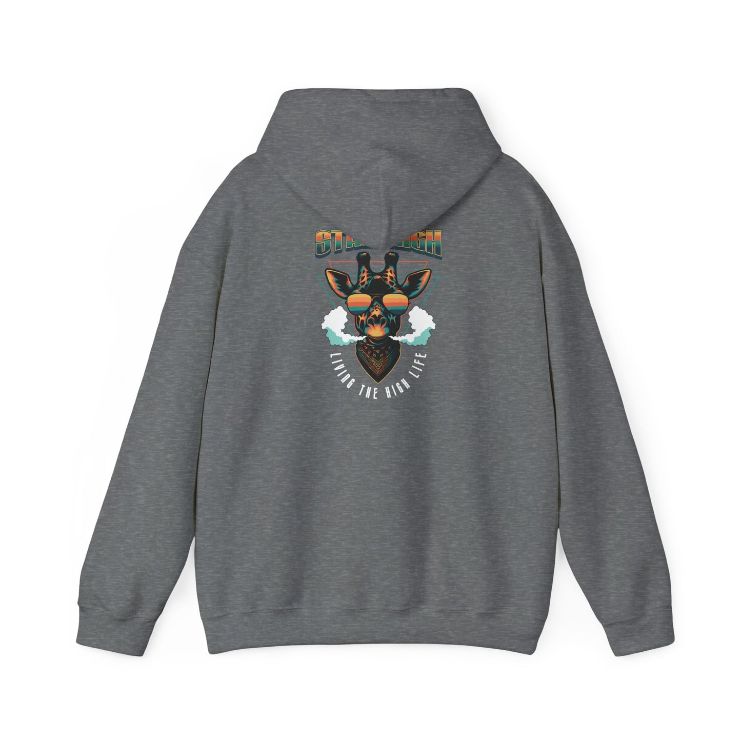 Hooded Sweatshirt - &quot;Stay High&quot; Giraffe Smoking Sunglasses