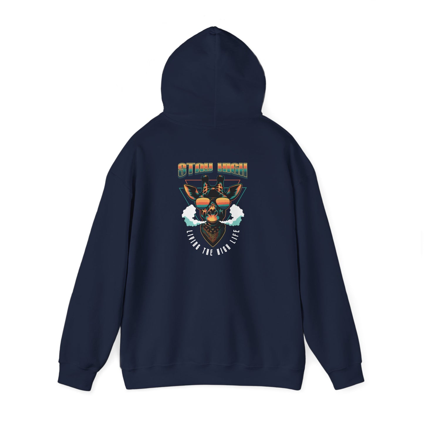 Hooded Sweatshirt - &quot;Stay High&quot; Giraffe Smoking Sunglasses