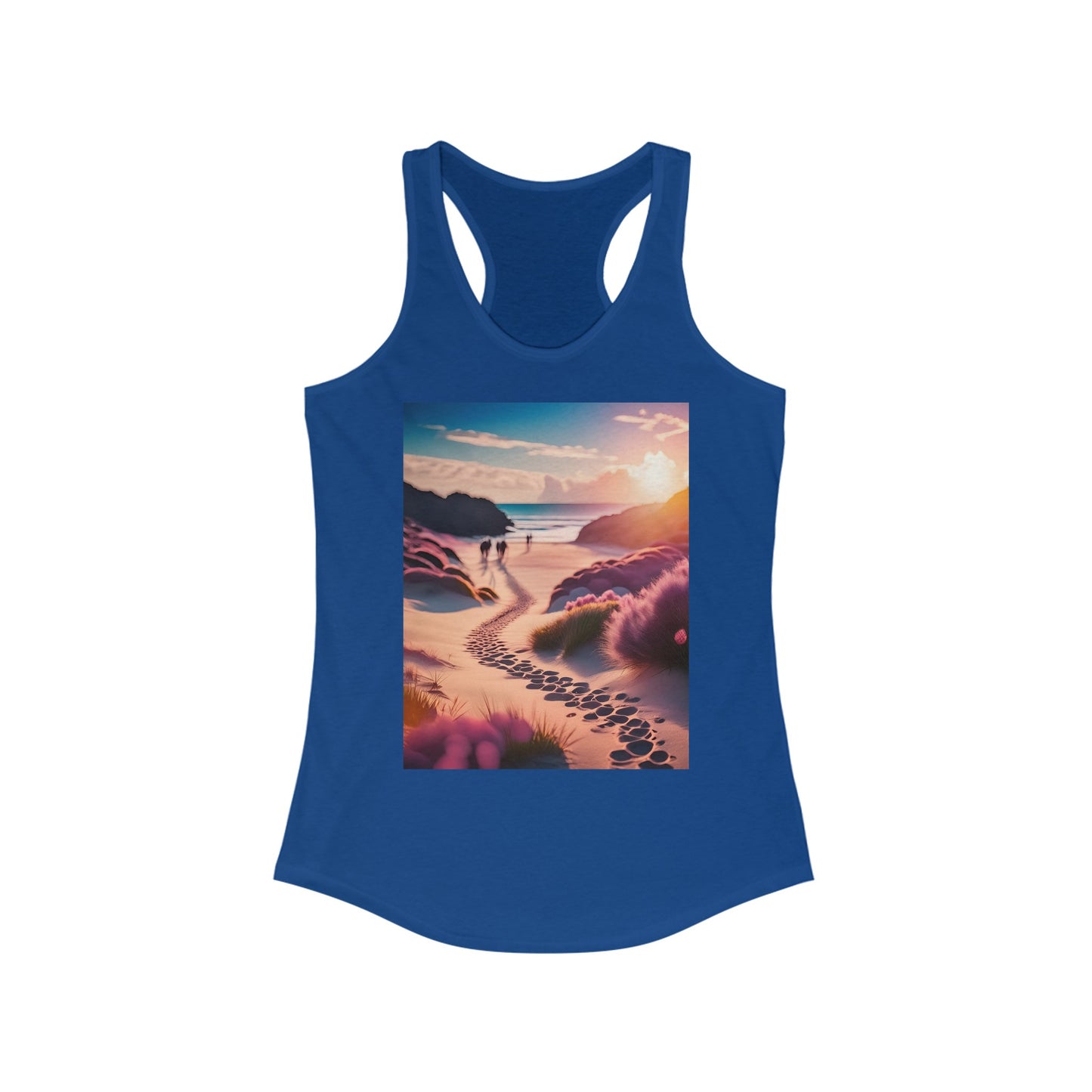 Women's Ideal Racerback Tank "Leave only footsteps"