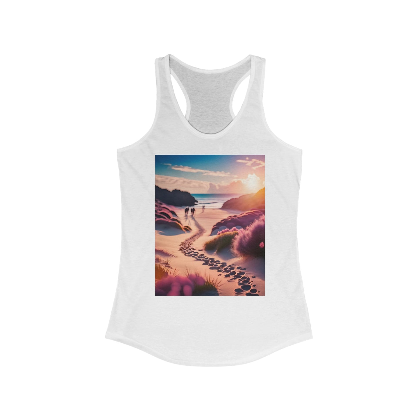 Women's Ideal Racerback Tank "Leave only footsteps"