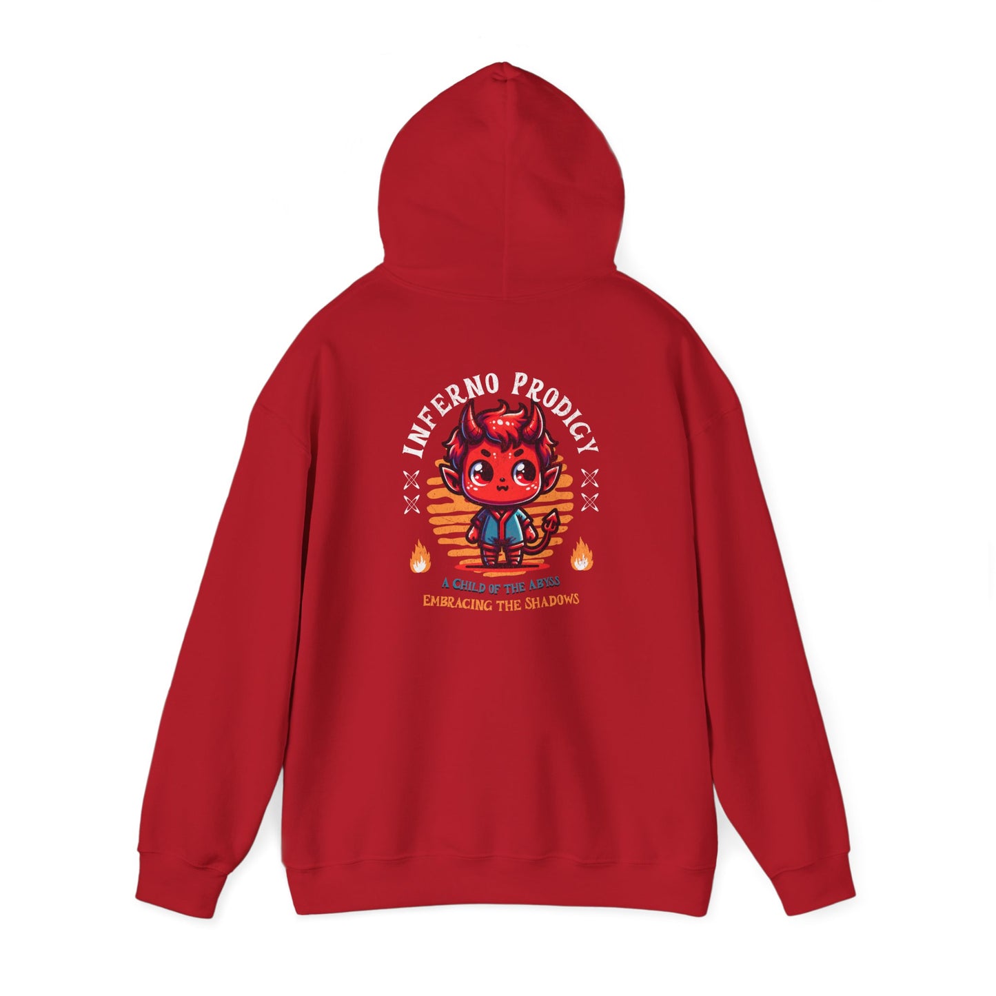 Hooded Sweatshirt with &quot;Inferno Prodigy&quot; Devil Figure Design