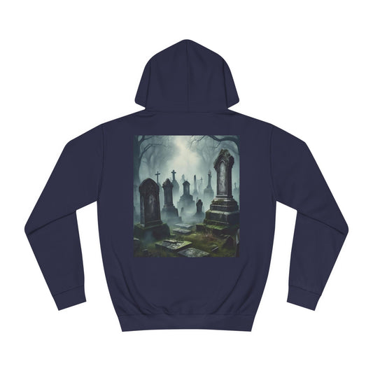 Spooky Graveyard Unisex College Hoodie