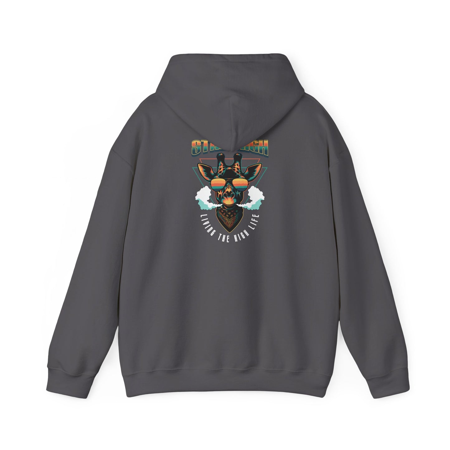 Hooded Sweatshirt - &quot;Stay High&quot; Giraffe Smoking Sunglasses