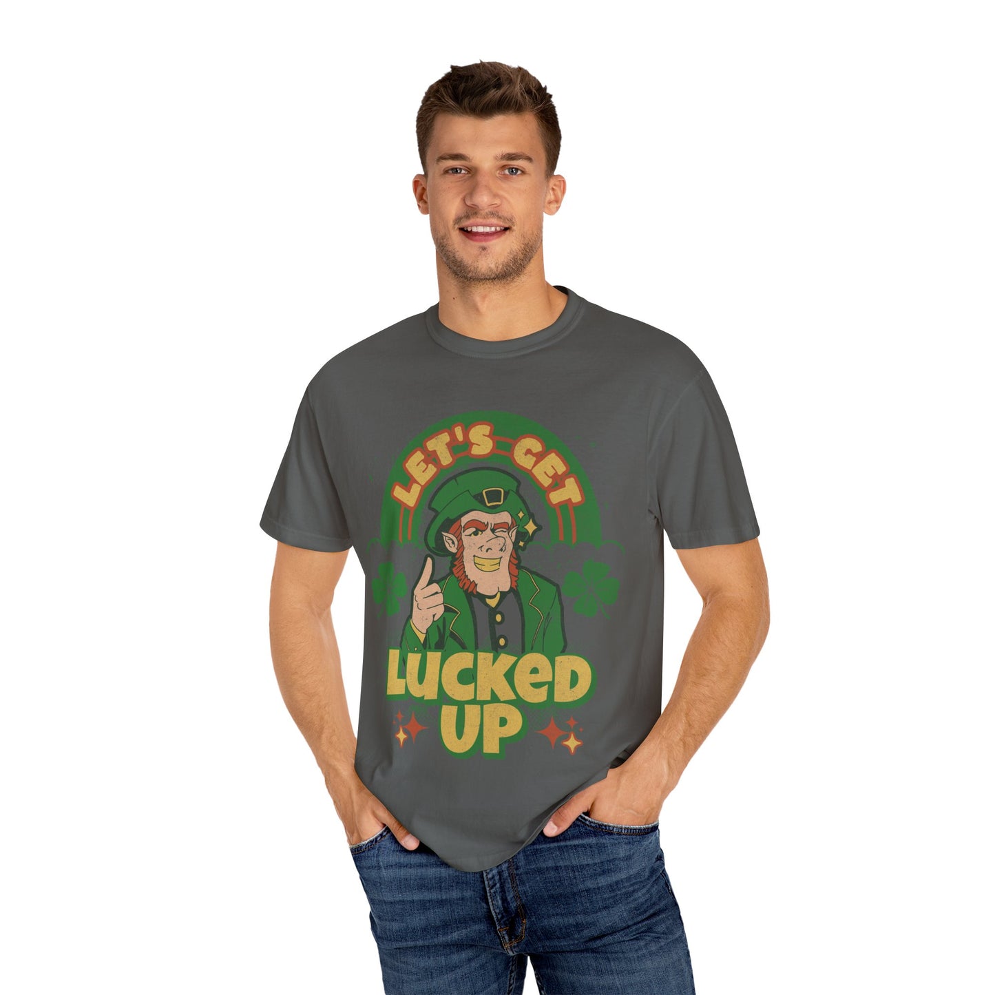 Leprechaun Shamrock Unisex Tee - lets get lucked up