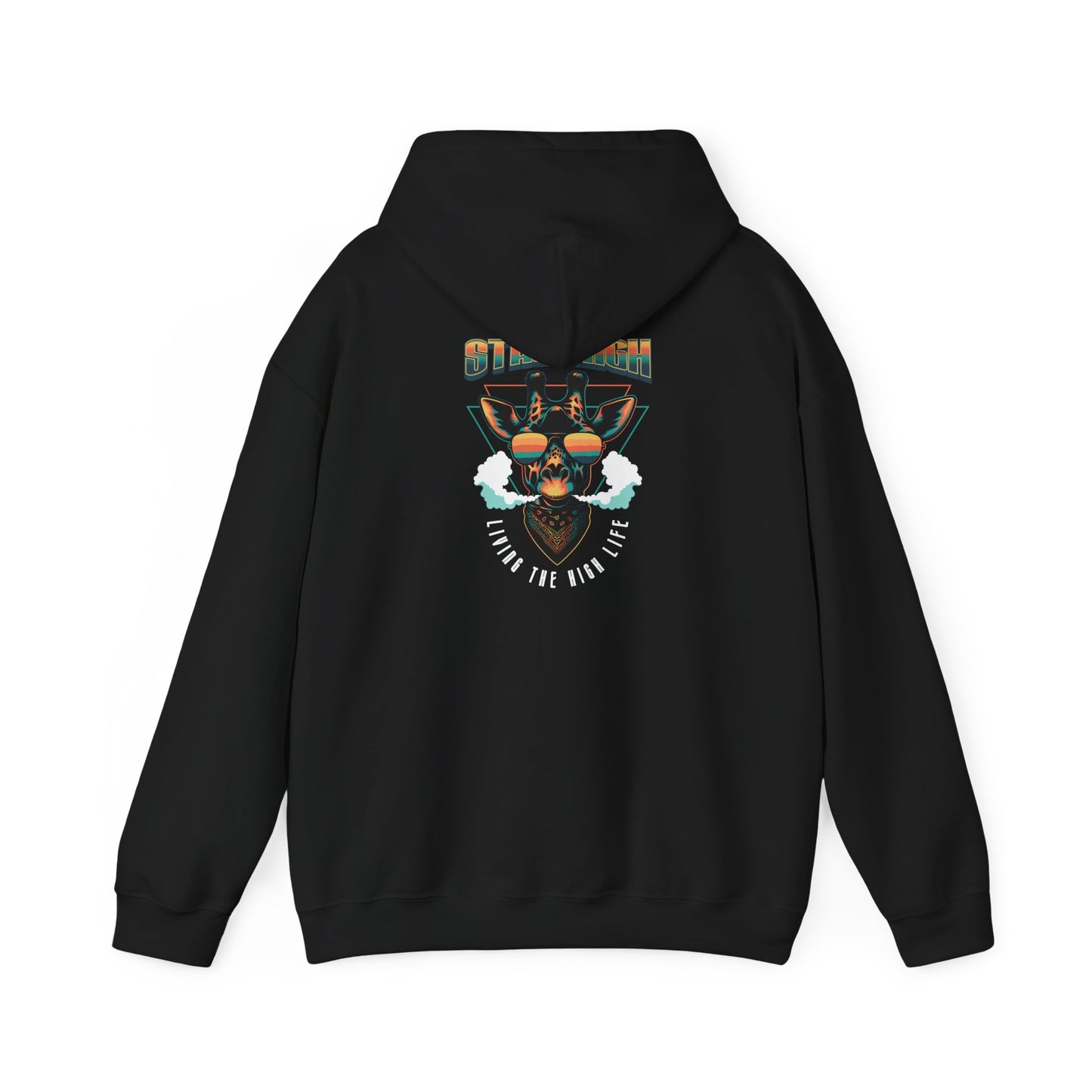 Hooded Sweatshirt - &quot;Stay High&quot; Giraffe Smoking Sunglasses