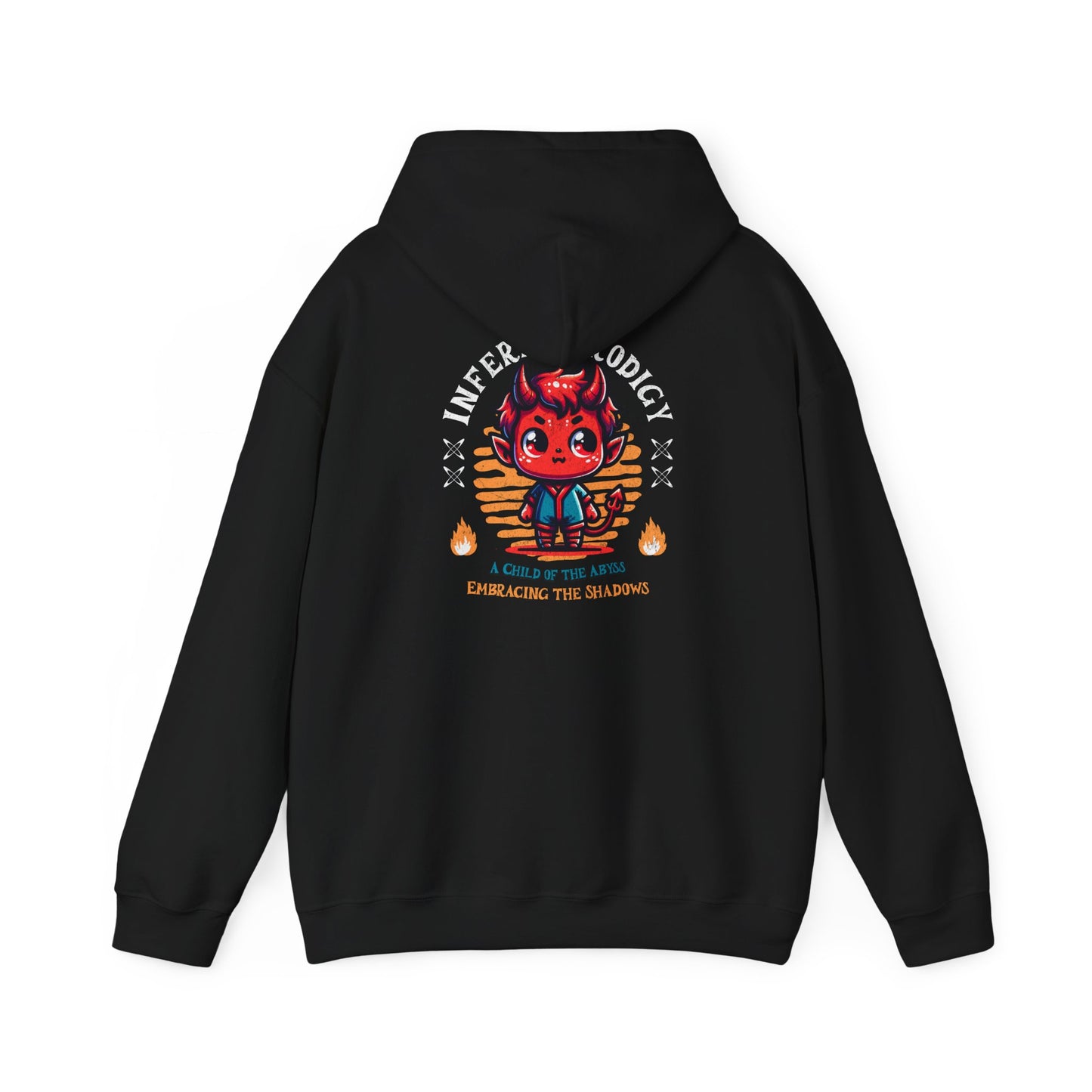 Hooded Sweatshirt with &quot;Inferno Prodigy&quot; Devil Figure Design