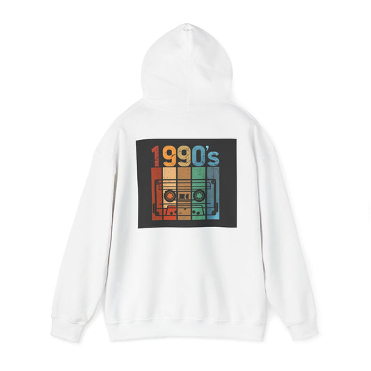 Retro 1990's Hoodie Sweatshirt - Cassette Tape Design - Unisex