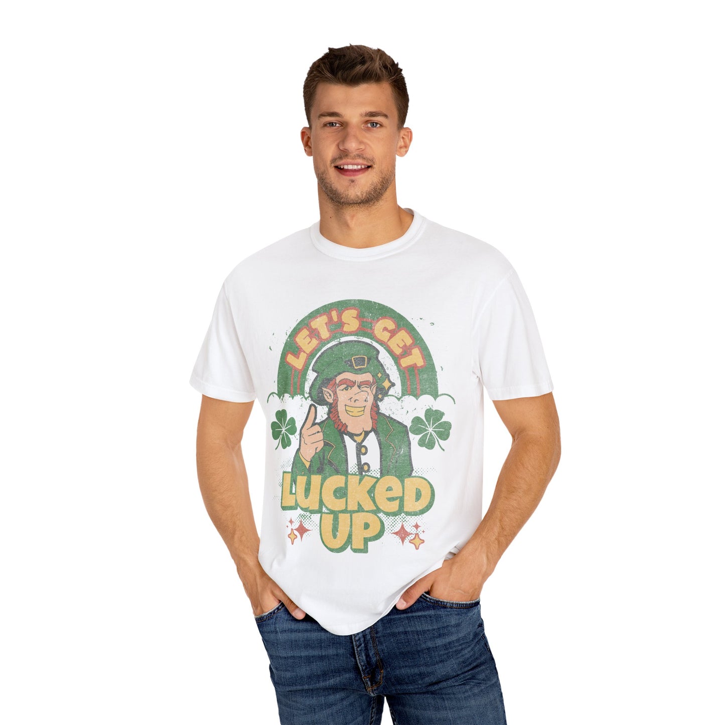 Leprechaun Shamrock Unisex Tee - lets get lucked up