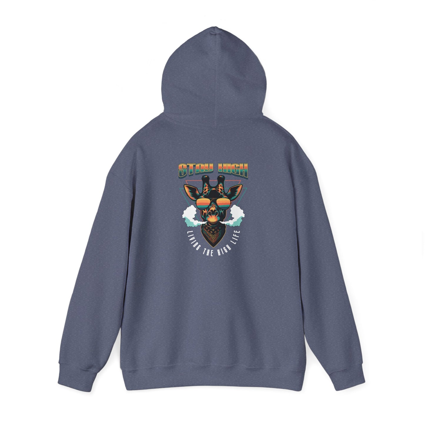 Hooded Sweatshirt - &quot;Stay High&quot; Giraffe Smoking Sunglasses