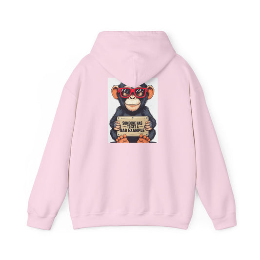 Hooded Sweatshirt Baby Chimpanzee Bad Example Sign Red Sunglasses