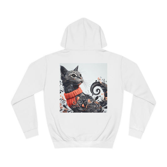 Cat College Hoodie - Anthromorphic Cat Design