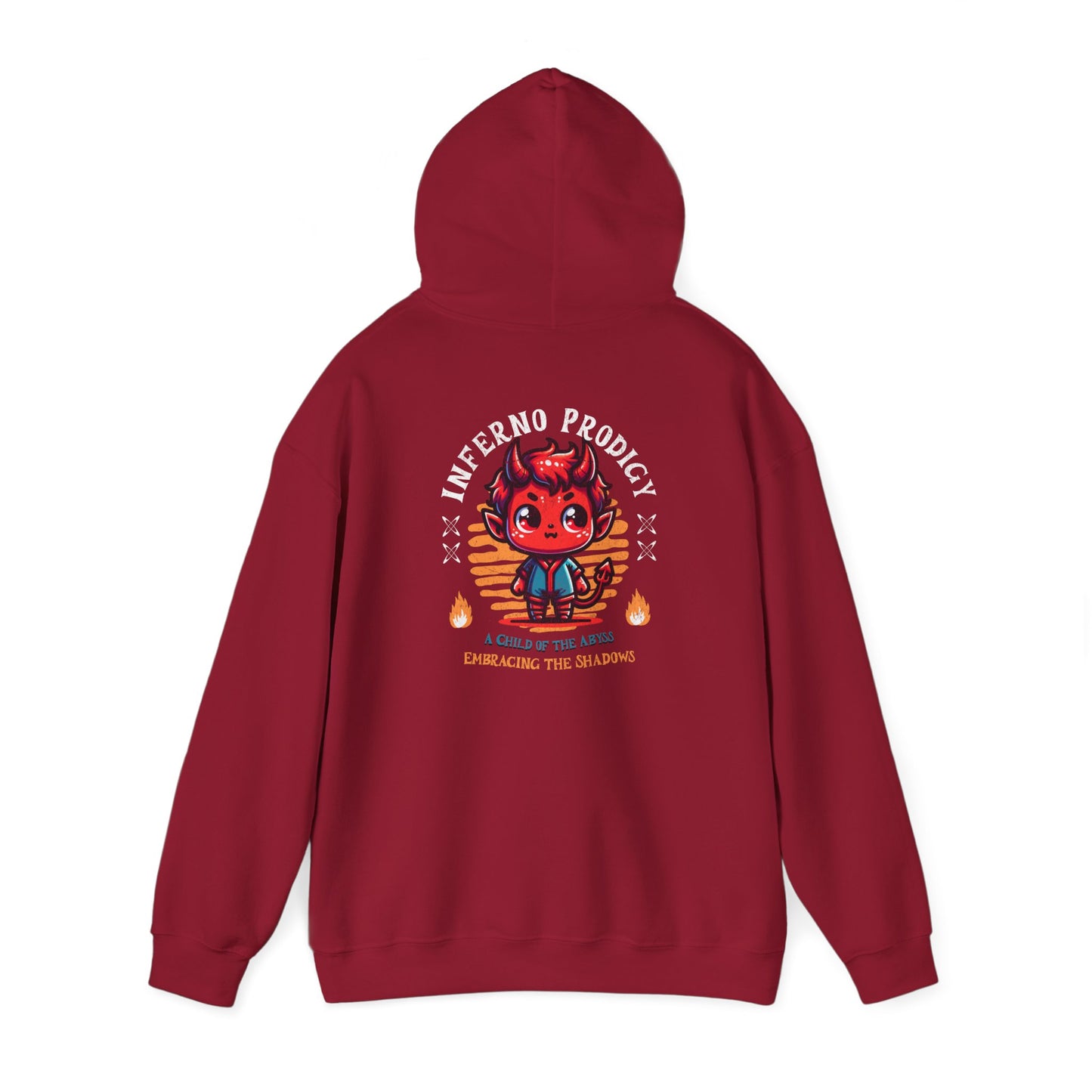 Hooded Sweatshirt with &quot;Inferno Prodigy&quot; Devil Figure Design